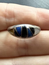 Ancienne Bague En Argent Massif 925 Jonc Alliance Anneaux Créateur turquoise 