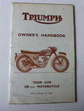 catalogue moto : TRIUMPH owner's handbook : tiger cub 200 cc 