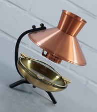 rare cendrier cendrier en verre fumé Rockabilly cuivre laiton