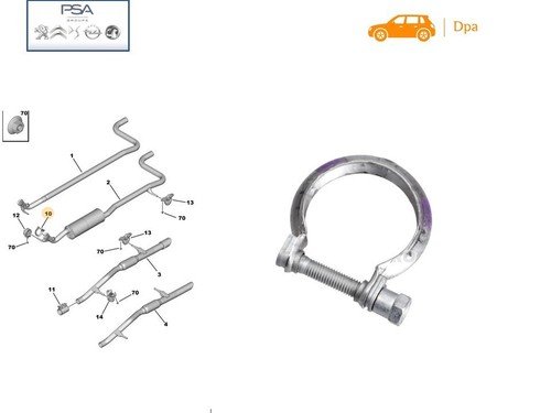 Collier fixation echappement - collier,