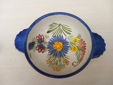Ancien bol à oreilles en faïence de Quimper HB décoré main mesurant 6 cm X 18 cm