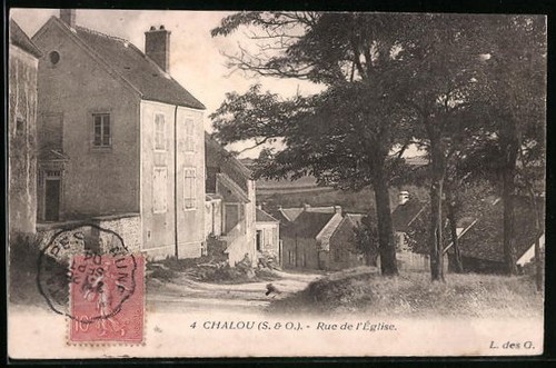 Cpa chalou rue l - de, l´Èglise