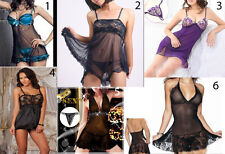 Nuisette Sexy Dentelle Transparente (+ String Assorti )  