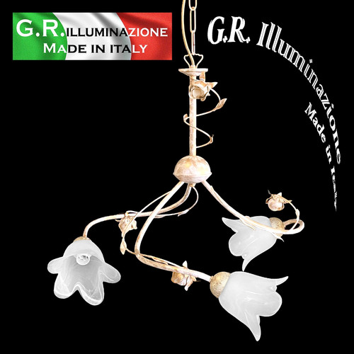 Lustre classique ivoire 3 - lustre,