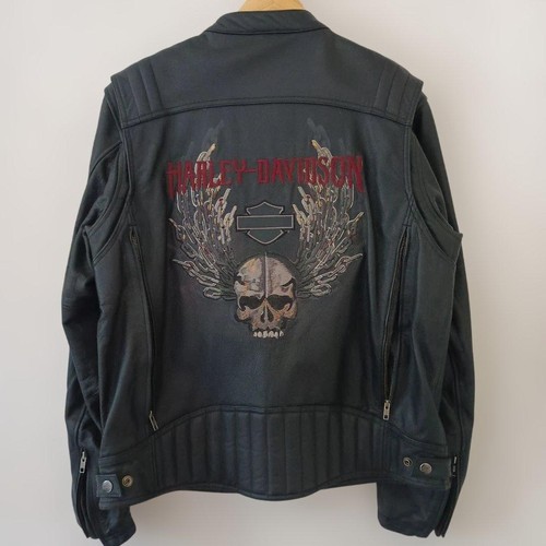 Harley davidson skull leather - harley-davidson,