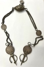 Ceinture Berbère En Argent Massif Avec Pieces De Monnaies Maroc REF93846