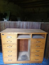 Meuble de métier, comptoir, mercerie. 10 tiroirs + 1 tiroir caisse André RAY.