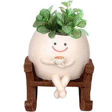 Pot de fleurs avec visage