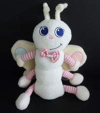 *. DOUDOU PELUCHE LUMINOU JEMINI PAPILLON BLANC VERT ROSE grelot pouet  TTBE