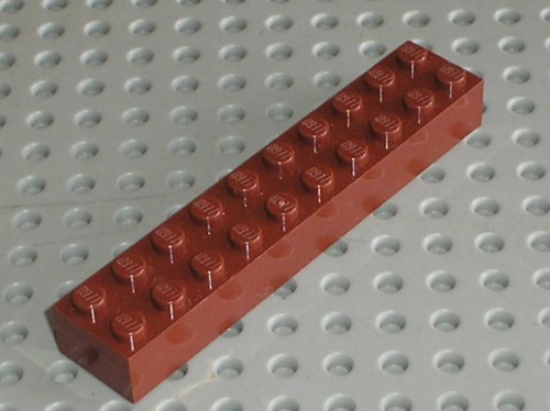 Lego redbrown brick - redbrown, 2x10