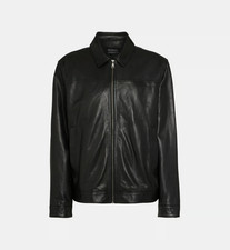 Galeries Lafayette Noir Blouson En Cuir (L) Men's Leather Jacket Black 349,00 €