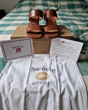 Sandales À Talons Hester Cuir Lézard Cognac