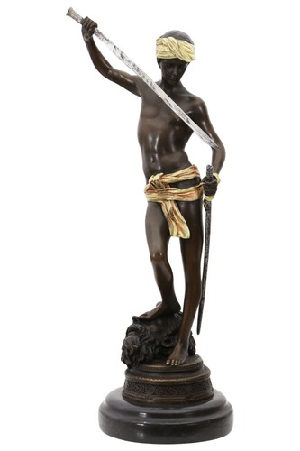 Statue david goliath - david, bronze