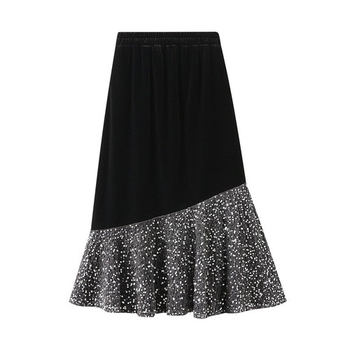 Jupe fishtail velours à - jupe, en