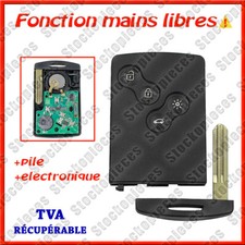 Carte Cle Vierge Fonction Mains Libre compatible Koleos  Pcf7952 4 Boutons