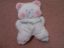 Doudou Peluche Ours Blanc Rose