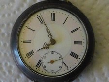 gousset argent homme cadran bicolor  71.3 G +- 1860 fonctionne TB 