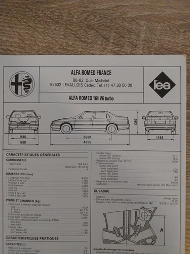 Alfa romeo 164 0 - romeo, v6