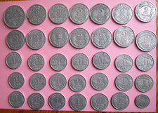 LOT DE 36 PIECES DE 0,5, 1, 2 ET 5 ANCIENS FRANCS MORLON DES ANNEES 1942 A 1959