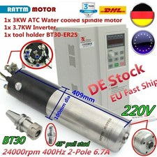 3KW 220V Water Cooled Spindle ATC BT30 Tool Changer CNC Engraving Mill Motor VFD