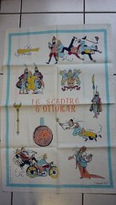 TISSU /  SERVIETTE  TINTIN / LE SCEPTRE D OTTOKAR / W F  80 X 52  CM / ANNEE 70 