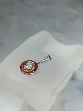 pendentif ancien or 18 carats Diamants De  0.45ct Et Rubis
