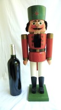 Nutcracker /Ancien Casse noix, noisettes , trés grand Personnage Soldat en bois