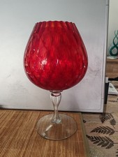 Vintage Grand Verre Vase Coupe