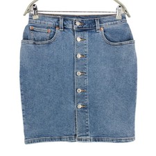 JUPE EN DENIM À Boutons Avant