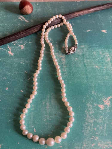 Ancien collier fausses perles - collier,