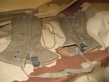 Paire de GUETRES en T2 en toile avec manchons armée française