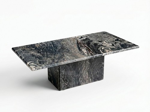 Table basse marbre noir gris - marbre,