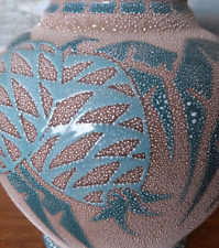 VASE EPOQUE ART DECO EN CERAMIQUE GRANITE  DECOR ANANAS A IDENTIFIER