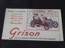 BUVARD PRODUIT D'ENTRETIEN GRISON VOITURE 4 CYLINDRES 1906