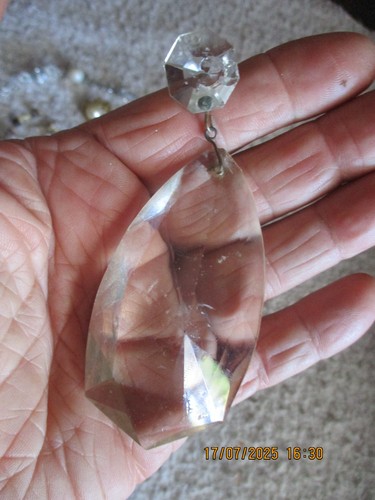 Ancienne grosse pampille verre - pampille,