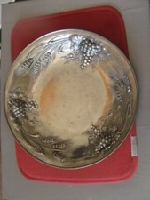 ++"529.21"   BELLE COUPE A FRUIT EN VERITABLE ETAIN FIN DECOR DE RAISINS ET BLES