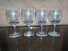 4 ancien verre en cristal de Baccarat C.1920 modèle sevigne h: 11 cm
