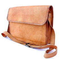 Sacoche demi rabat neuf en cuir de chèvre pour homme style vintage véritable ...