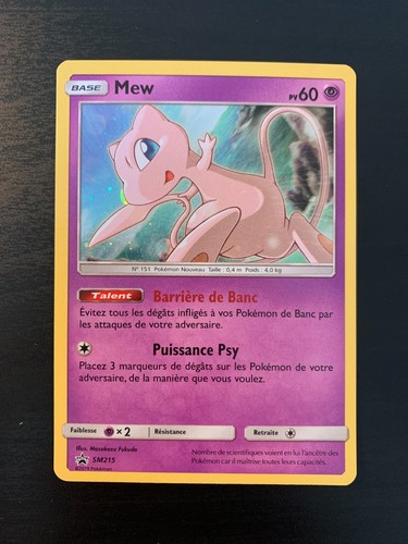 Carte pokémon holo mew - mew, sm215