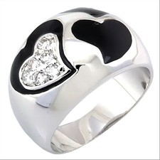 Bague femme rhodiée