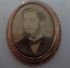 Broche médaillon photo médaillon de deuil victorien