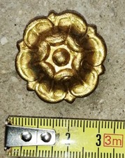 Ancien cache clou piton en laiton doré forme fleur tableau  cadre