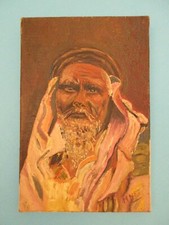 TABLEAU ORIENTALISTE PEINTURE HUILE PORTRAIT  HOMME ORIENTAL      (Décoretout31)