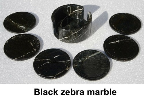 Deluxe piece marble coaster - deluxe, 7-piece