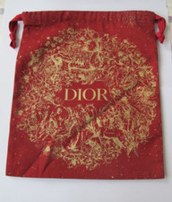 DIOR POCHON TISSU ROUGE ET OR