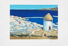 Jean-Claude QUILICI - Belle Lithographie - Grèce Port de Mykonos
