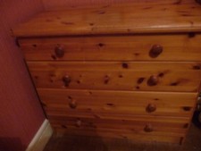 COMMODE EN PIN MASSIF~4 TIROIRS~OCCASION  