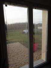 Rideaux voile fine resille couleur argent 2 x 60 x 160cm