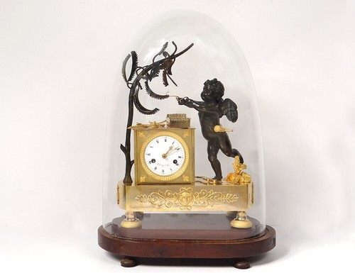 Pendule bronze angelot - , amour
