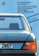 Catalogue Brochure Mercedes 200D / 250D / 300D W124 03/1989 Anglais English